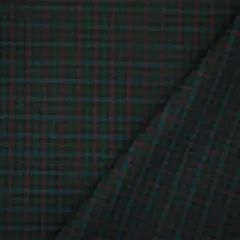 Maroon Brown-Black-Multi Poly-Wool Plaid Shirting Woven Fabric By the Yard