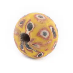 The Bead Chest Yellow Mosaic Jatim Java Bead (Single Bead, 20mm)