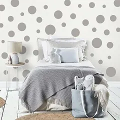 Polka Dot Wall Decals (63) - Grey