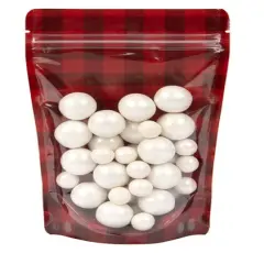 Kraft Stand Up Zipper Pouch w/ Red & Black Plaid 5 1/8" x 3 1/8" x 8 1/8" 25 pack ZBGSW3RP