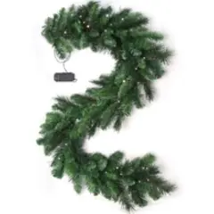 4PC Pre-Lit Christmas Garland 6' Artificial Pine - 120 Tips, 12" Wide with 75 Battery-Powered LED Lights