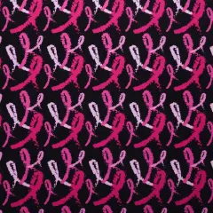 Mook Fabrics Cancer Awareness Cotton Fabric [45 in. Wide] - By The Yard Pink Ribbons