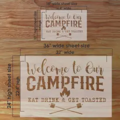 Campfire Patio Sign Stencil | Fence Stencil | Outdoor Stencil | Designer Stencils |