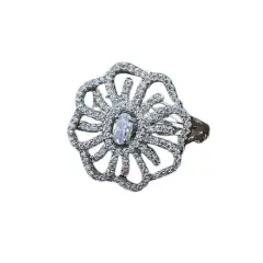 Women&rsquo;s Stone Rings American Diamond Crystal Ethnic Ring for Indian and Pakistani Wedding Brides Jewelry Valentine&rsquo;s Day Gifts for Her Party Wear Jewelry for Women Adjustable Ring