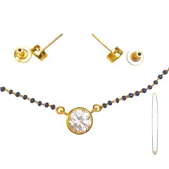 Mangalsutra with Earring Jewerly Set, Mangalsutra Necklace, Mangalsutra Chain, Mangalsutra Earrings, Mangal Sutra, Indian Jewelry