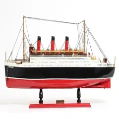 12 Black and Red RMS Queen Mary Large Boat Hand Painted Decorative Boat