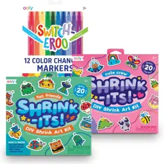 Shrink-Its DIY Shrinking Art Kit & Color Changing Markers Bundle