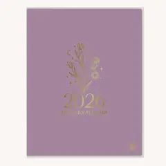 bloom daily planners 2026 Monthly Planner, 9" x 12", Gold Floral Stamp