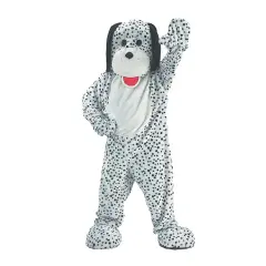 Dalmatian Mascot Costume with Spotted Head and Oversized Feet
