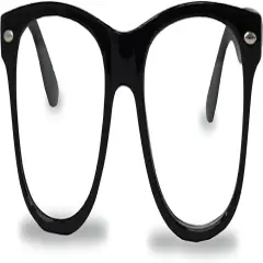4E's Novelty Costume Glasses for Kids & Adults, Black Retro Nerd Eyeglasses with Clear Lenses, Fake Non-Prescription Glasses for Old Man, Teacher, 100 Days of School, Nerd, Hipster & Funny Costume Accessories