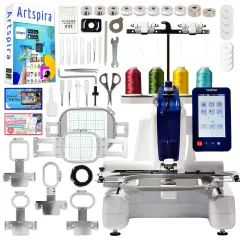Brother PRS100 Single-Needle Embroidery Machine with w/ 40+ Accessories