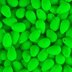 John Bead 114pcs 6x9mm Czech Glass White Alabaster Velvet Drop Bead Strands Bright Green