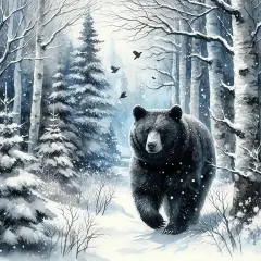 Diamond Painting Kits for Adults -Forest Bear DIY 5D Diamond Art Kits Full Drill Winter Diamond Dots Paintings with Diamonds Gem Art and Crafts for Beginners Home Decor 12x12inch Animal