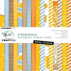 Studio Light Friendz Paper Pad 8.25"X5.83" 24/Pkg-Nr. 179, Beer O'Clock