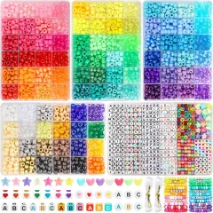 4022 Pcs Pony Beads for Friendship Bracelet Making Kit, 96 Colors 5 Boxes Friendship Bracelet Beads 6x9mm Rainbow Kandi Beads with 1000 Pcs Letter Beads for Jewelry Making