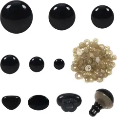 200pcs Crochet Safety Eyes and Noses with Washers (6mm to 14mm)
