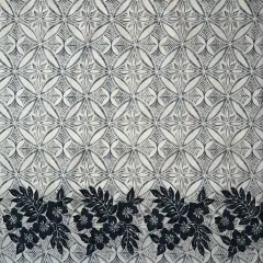 1 Yard Tropical Floral Border Polyester Fabric For Apparel Sewing And Decorative Craft Projects 60 Inch White