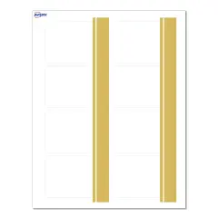 Avery&reg; Printable Rectangle Adhesive Name Tags, Double-Dipped Gold Edge Design, 2-1/3" x 3-3/8", Matte White Removable Name Tags, Laser/Inkjet, 80 Total, Great for Name Badges