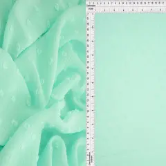 1 Yard Waffle Swiss Dot Chiffon Woven Fabric Textured Sheer Soft Drapery 59/60" Width BLUE ICE