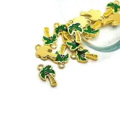 Tiny Palm Tree Charms, 8x13mm
