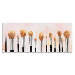 Stupell Industries Pink Makeup Brush Collection Canvas Wall Art