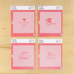 Graduation Messages 4 Piece Cookie Stencil Set