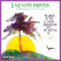 Live with Intention | 2026 7 x 14 Inch (Hanging) Monthly Mini Wall Calendar | Featuring the Artwork of Renee Locks