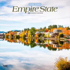 Empire State | New York Places | 2026 12 x 24 Inch (Hanging) Monthly Square Wall Calendar | Plastic-Free