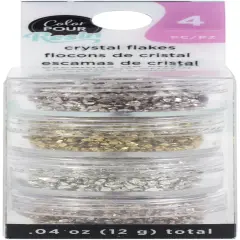 American Crafts Color Pour Mix-Ins 4/Pkg-Crystal Flakes - Naturals