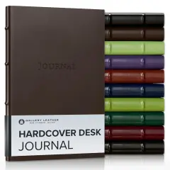 Hardcover Desk Journal by Gallery Leather - 8"x5.5" Freeport Mocha