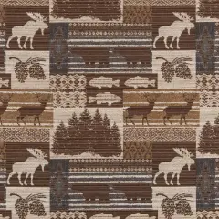 Moose Slate - Brown Novelty Upholstery Fabric 54 Inches"