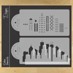 Chicago Detailed Skyline Cake Stencil Side | C1005 by Designer Stencils | Cake Decorating Tools |