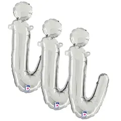 Betallic&reg; 14 Inch Script Letter I Silver Air Fill Only Balloon