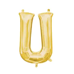 Anagram&reg; 16" Gold Letter U Balloon Air Fill Only Foil Mylar
