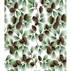Pinecones Cotton Fabric | By the Yard | Sewing and Crafting | 44 inches wide