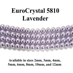 Lavender EuroCrystal 5810 Round Pearls - 2mm, 3mm, 4mm, 5mm, 6mm, 8mm, 10mm, and 12mm - Strands - Made in Austria