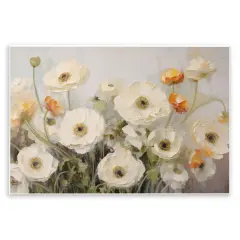 Stupell Industries White Ranunculus Blooms Wall Plaque Art Design by Petals Prints Design