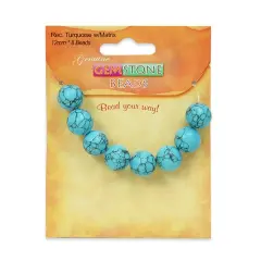 6 Packs of Synthetic Turquoise with Matrix Beads Pack of 8