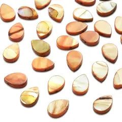 6 Packs of Teardrop Tinted Shell Beads - Beige - 2 x 8" Strand