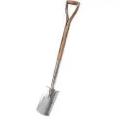 Spear & Jackson Traditional Stainless Border Spade, Mirror-Polished Stainless Steel Head, Weatherproofed Hardwood Shaft, Ergonomic Wishbone Handle