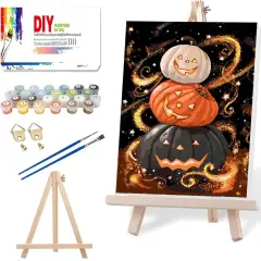 Halloween Pumpkin Paint by Numbers Kit - 12x8 Inch