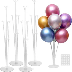 4 Sets Balloon Stand Kit For Table, Balloon Sticks