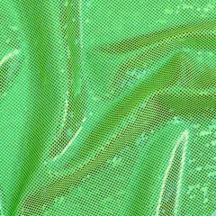 1 Yard Shatter Glass Hologram Stretch Nylon Spandex Fabric 4 Way 60" Width Lime Green