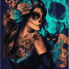 Halloween Paint by Number Skull Witch - 16x20 inch