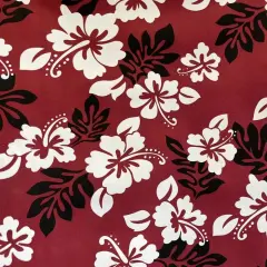 1 Yard South Pacific Floral Fabric, 100% Polyester, 60 Inches Wide Burgundy