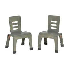 Bentwood Chair, 10in Seat Height, Stackable Seats, 2-Pack Grey Wash