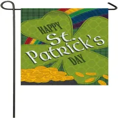Gold Coins St Patricks Day Garden Flag 2 Sided Lori Siebert