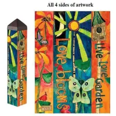 Love Garden Art Pole 20 Inches Tall Love Blooms