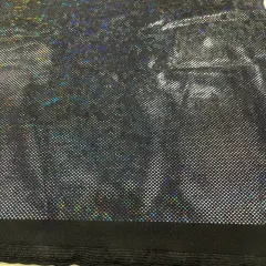 1 Yard Foggy Shattered Glass Foil Spandex Fabric 4 Way Stretch Reflective Nylon Blend 58-60 inches width Black