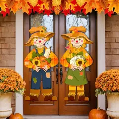 2 Pcs Fall Scarecrow Porch Door Decor